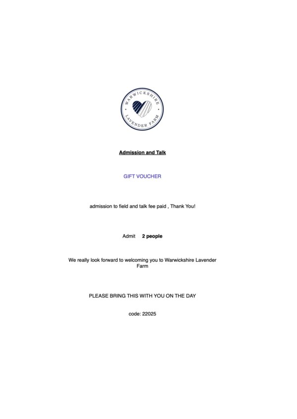 Gift Voucher for Talk and field visit